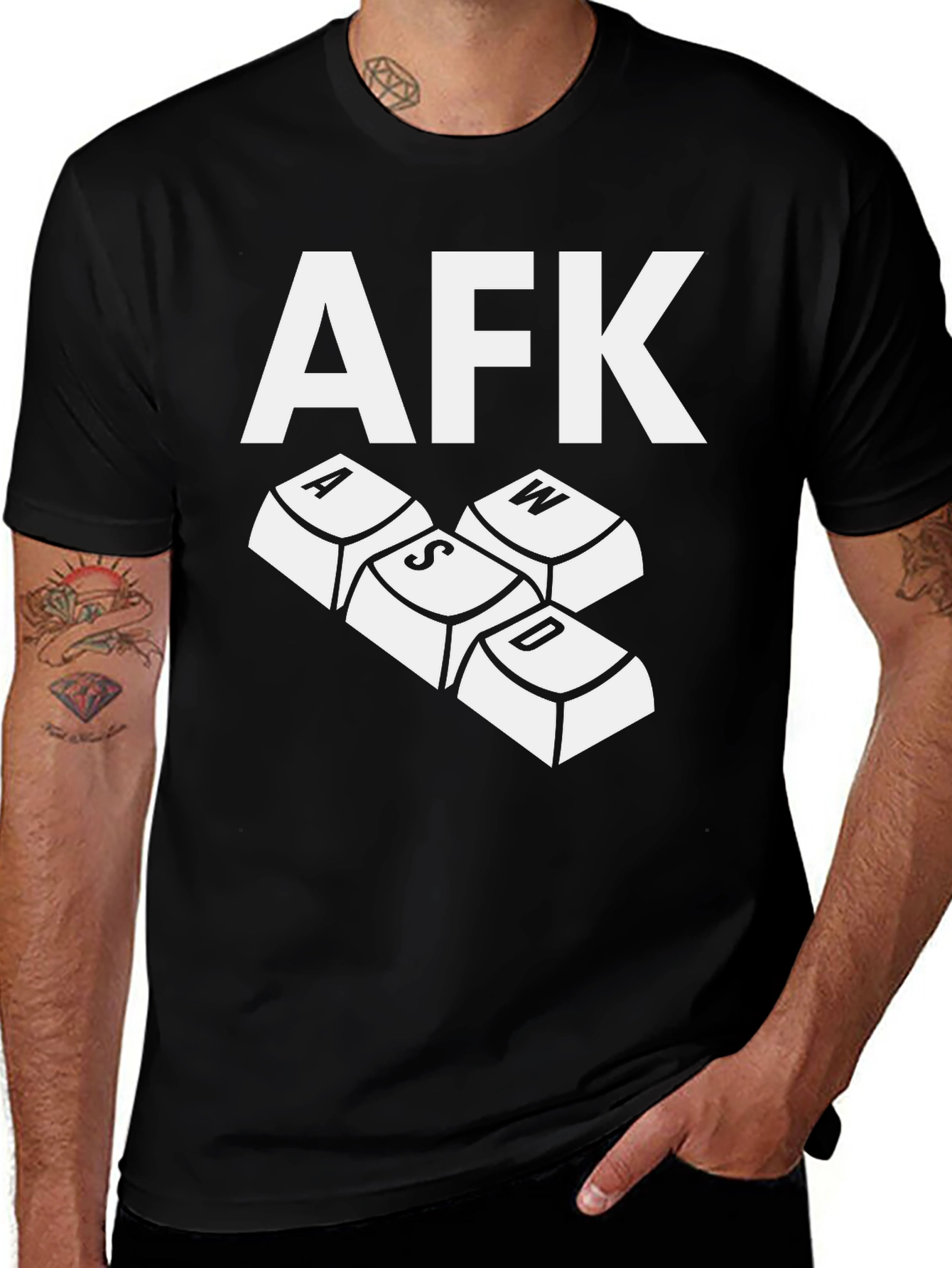 AFK Gamer T-Shirt - Keyboard WASD Design
