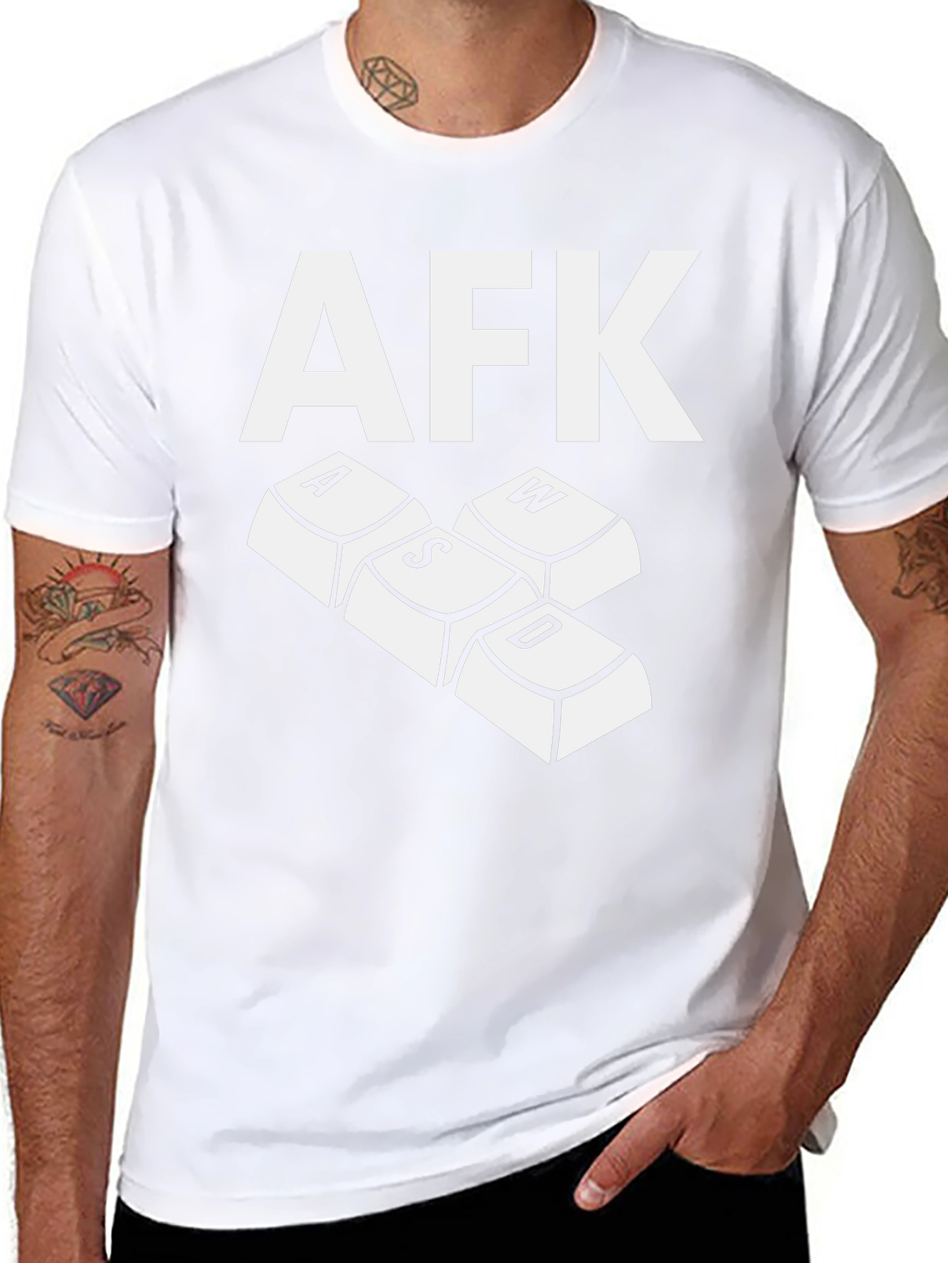 AFK Gamer T-Shirt - Keyboard WASD Design