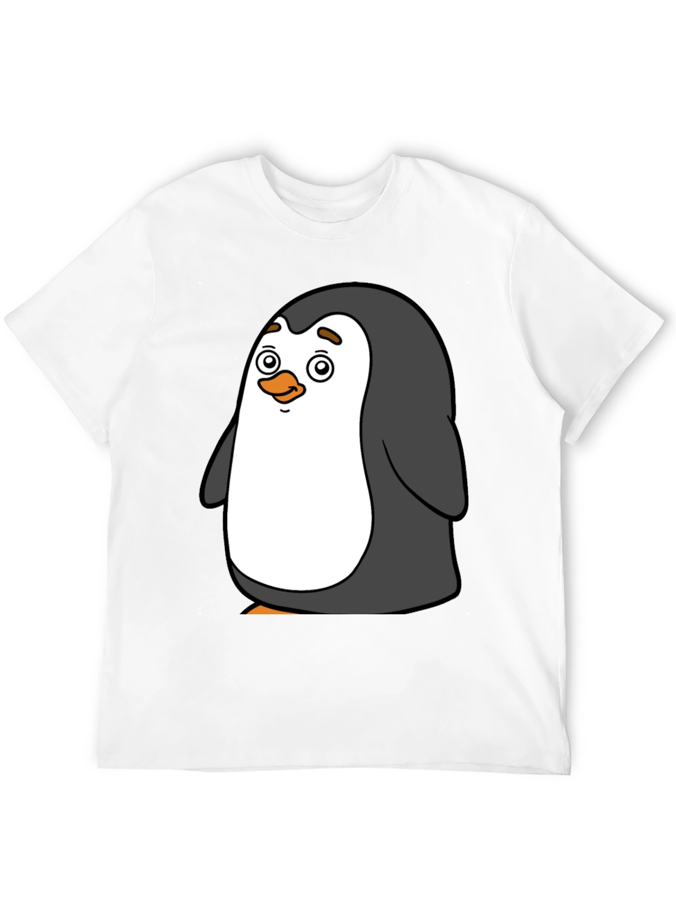 Cute Penguin Graphic Tee - Black