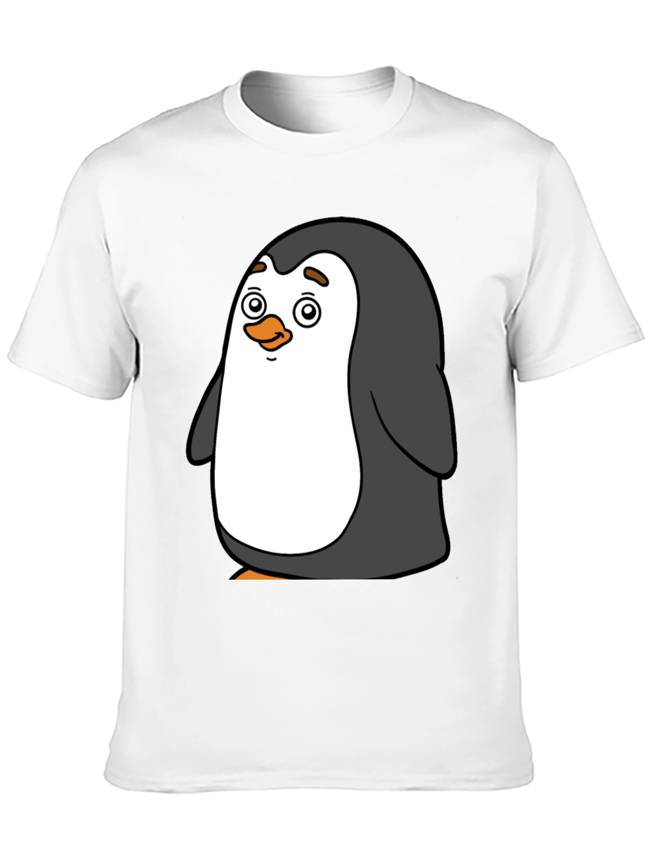 Cute Penguin Graphic Tee - Black