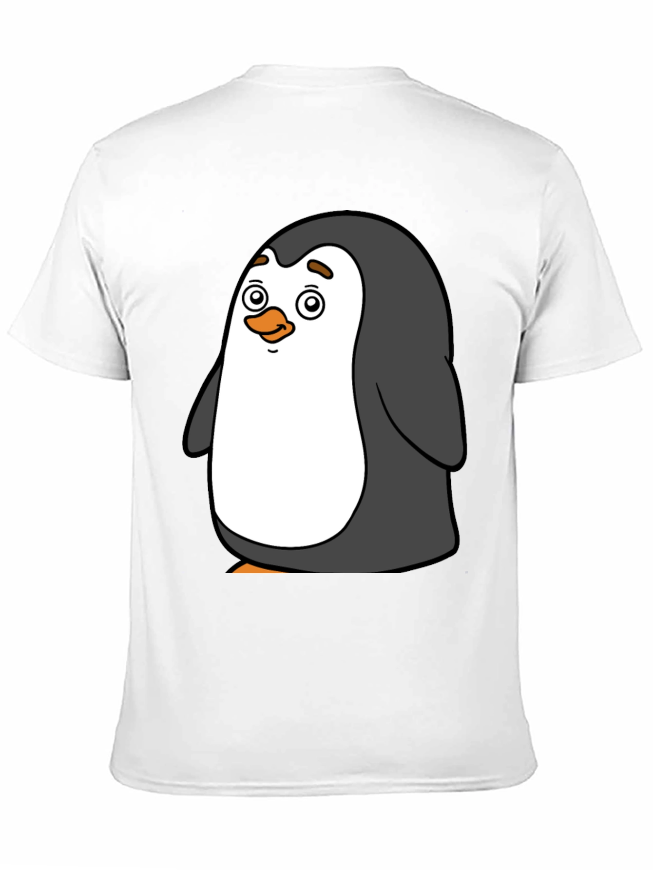 Cute Penguin Graphic Tee - Black