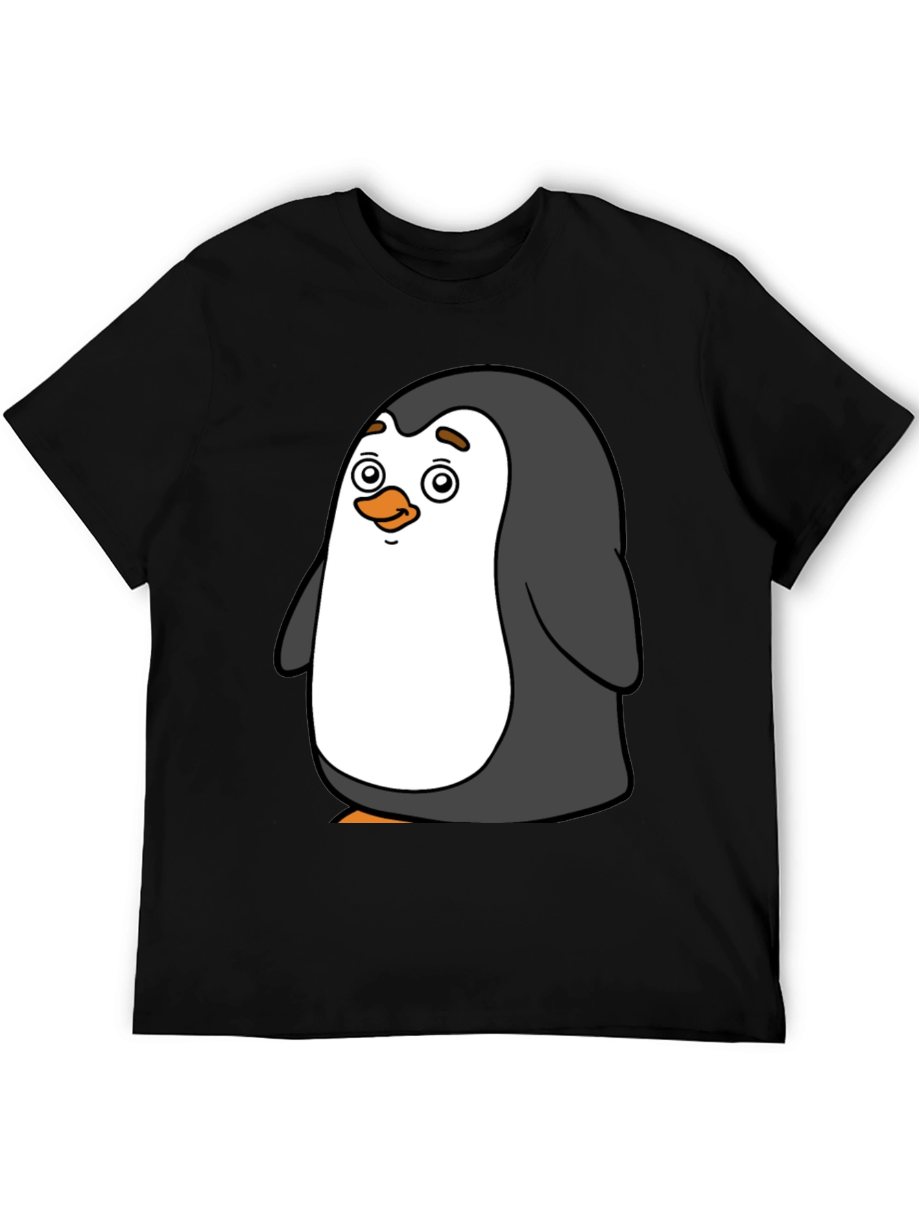 Cute Penguin Graphic Tee - Black