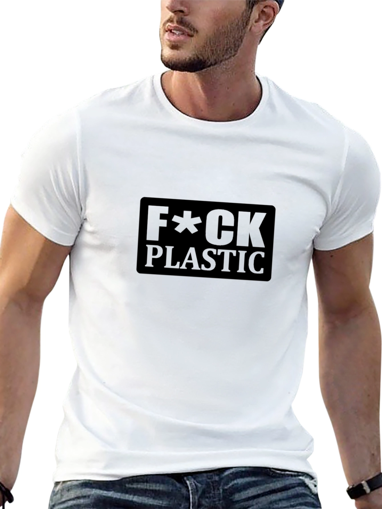 F*ck Plastic Black Graphic Tee - Eco-Friendly Statement Shirt