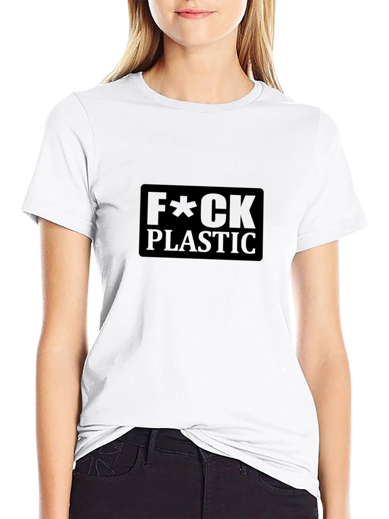 F*ck Plastic Black Graphic Tee - Eco-Friendly Statement Shirt