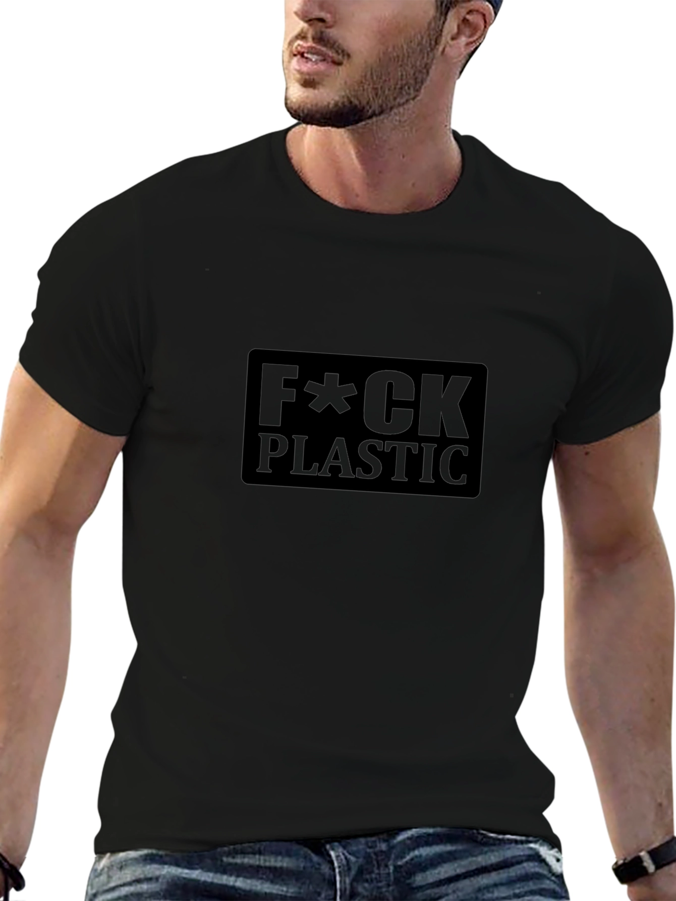 F*ck Plastic Black Graphic Tee - Eco-Friendly Statement Shirt